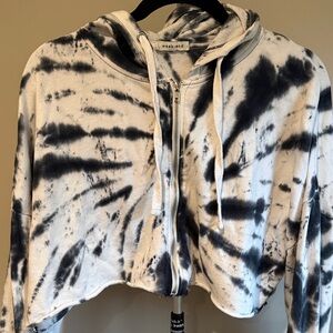 Tie-Dye Zip-Up Cropped Hoodie Size Small